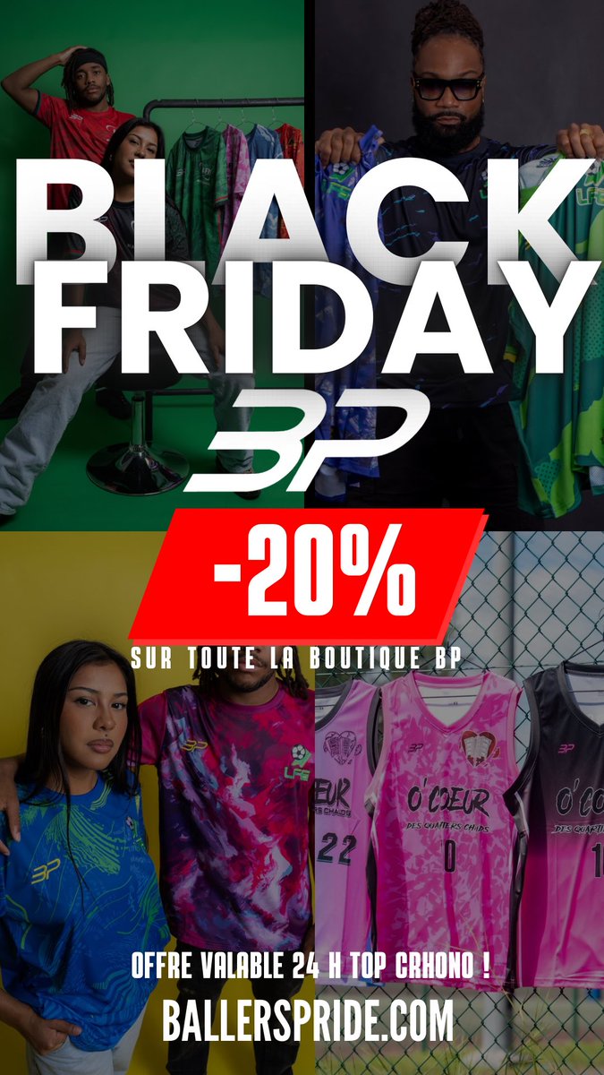 🛍️BLACK FRIDAY🖤

Vous avez moins de 24h pour profitez des réductions à -20% sur tout le site ballerspride.com

(Coffrez votre cadeau de Noël avant l’heure ! 😉)🌲🎅🏽