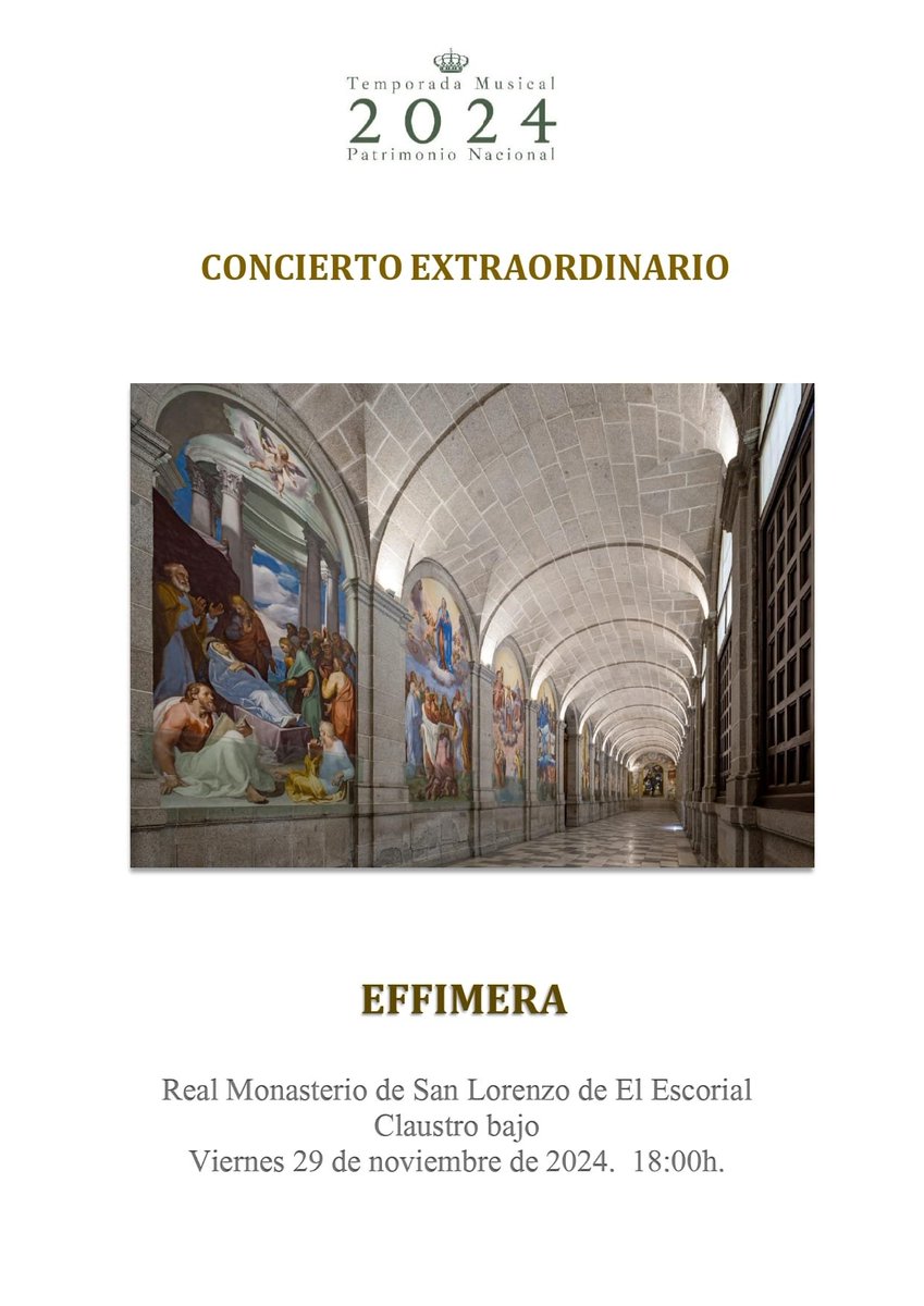 Hoy llevamos la música de los hermanos Pla, Juan Oliver y Astorga y Francisco Manalt al Real Monasterio de San Lorenzo de El Escorial, en un concierto extraordinario programado por <a href="/PatrimNacional/">Patrimonio Nacional</a> : Música en los Reales Sitios