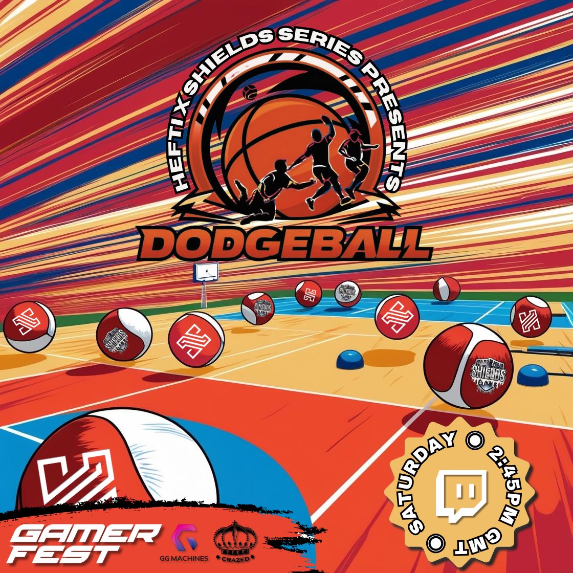 Dodgeball Tournament tomorrow on <a href="/ItsHefti/">ItsHefti</a> ‘s stream at 2:45PmGMT! 42 different content creators will be there! 
Here’s the 6 captains :
<a href="/ItsHefti/">ItsHefti</a> 
Myself
<a href="/itsCALZONE93/">itsCALZONE</a> 
<a href="/Hendertainment/">Hendertainment</a> 
<a href="/iRushAlways/">iRushAlways</a>
@deanodoskits 

twitch.tv/itshefti

Sponsored by <a href="/GamerFest_ie/">GamerFest Dublin</a> <a href="/GGMachines/">GG Machines</a>