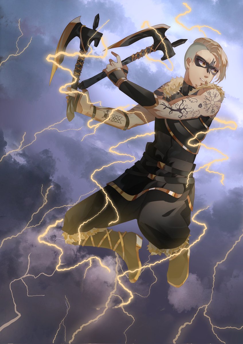 Introducing The Lightning Reaper, Eldingar.

"Do not mistake mercy for weakness, for my thunder defends as fiercely
as it roars."

A shoutout to my friend and the talented artist who brought this vision to life.

🎨 Illustrator: <a href="/shei00____/">shei00 | Chibicon SBY H-1</a>

The New Reapers Webnovel Series
Coming