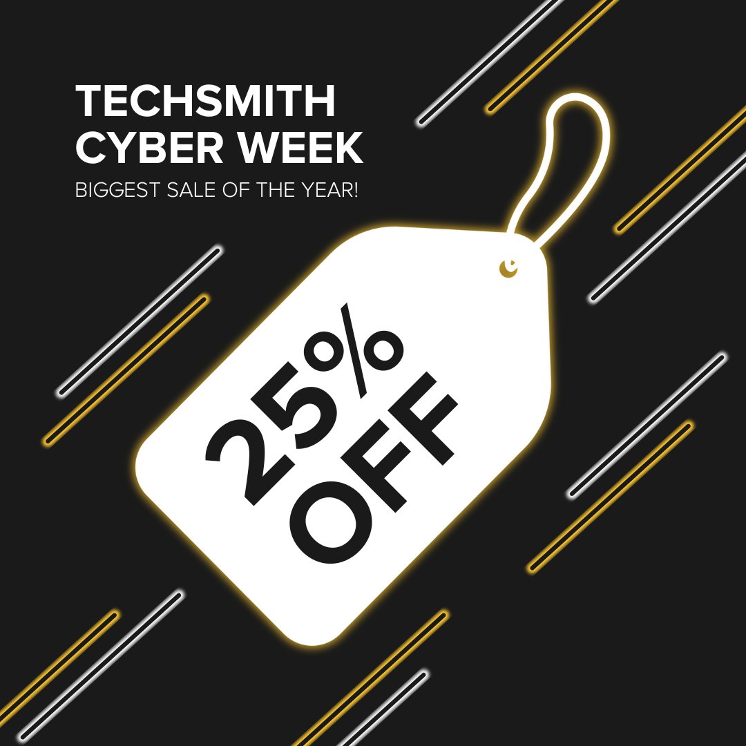 Been waiting to get Snagit and/or Camtasia? Now’s the perfect time to buy! 🎉 Enjoy 25% OFF sitewide and unlock all the tools you need to level up your communication. 

Buy now: bit.ly/3ONCu8t 

#Snagit #Camtasia #BlackFriday #Sale #ContentCreation #Cybermonday