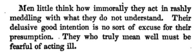 ddhitchens's tweet photo. Edmund Burke - one of the great MPs, of course - on good intentions. https://t.co/6v1Gh3uRcC