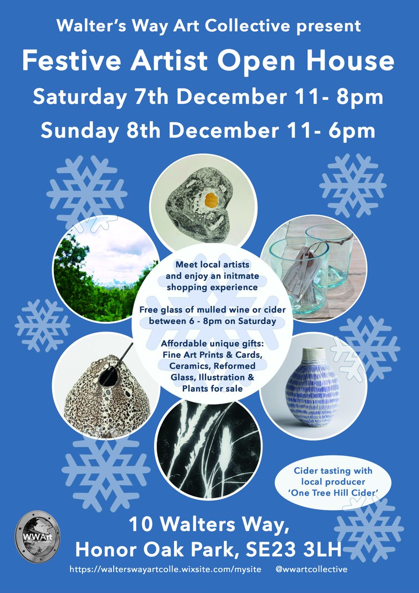 AllenShiree's tweet photo. Very behind with advertising but along with the other amazing Christmas Markets and Open studios, @walterswayart are having a Festival Open house on 7th/8th December. Come meet our local artist / makers and enjoy a warm personal shopping experience, not to mention the cider! https://t.co/l3achsLwyg