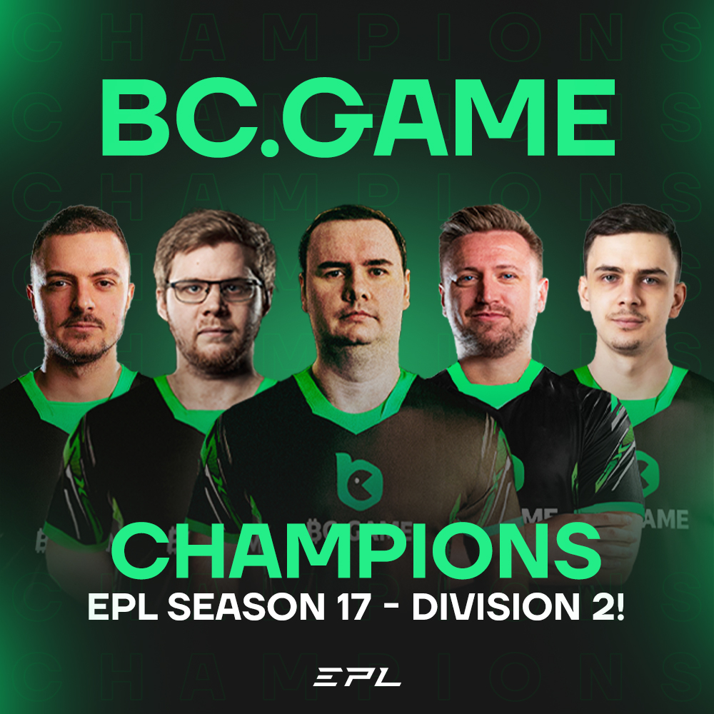 EPL (@euproleague_) on Twitter photo 🏆 <a href="/BCGameEsports/">BC.Game Esports</a> are the champions of EPL Season 17 - Division 2!
🔥 They beat <a href="/GaiminGladiator/">GG | Gaimin Gladiators ⚔️</a> 2-0 and loot $6,000! 🏆 <a href="/BCGameEsports/">BC.Game Esports</a> are the champions of EPL Season 17 - Division 2!
🔥 They beat <a href="/GaiminGladiator/">GG | Gaimin Gladiators ⚔️</a> 2-0 and loot $6,000!