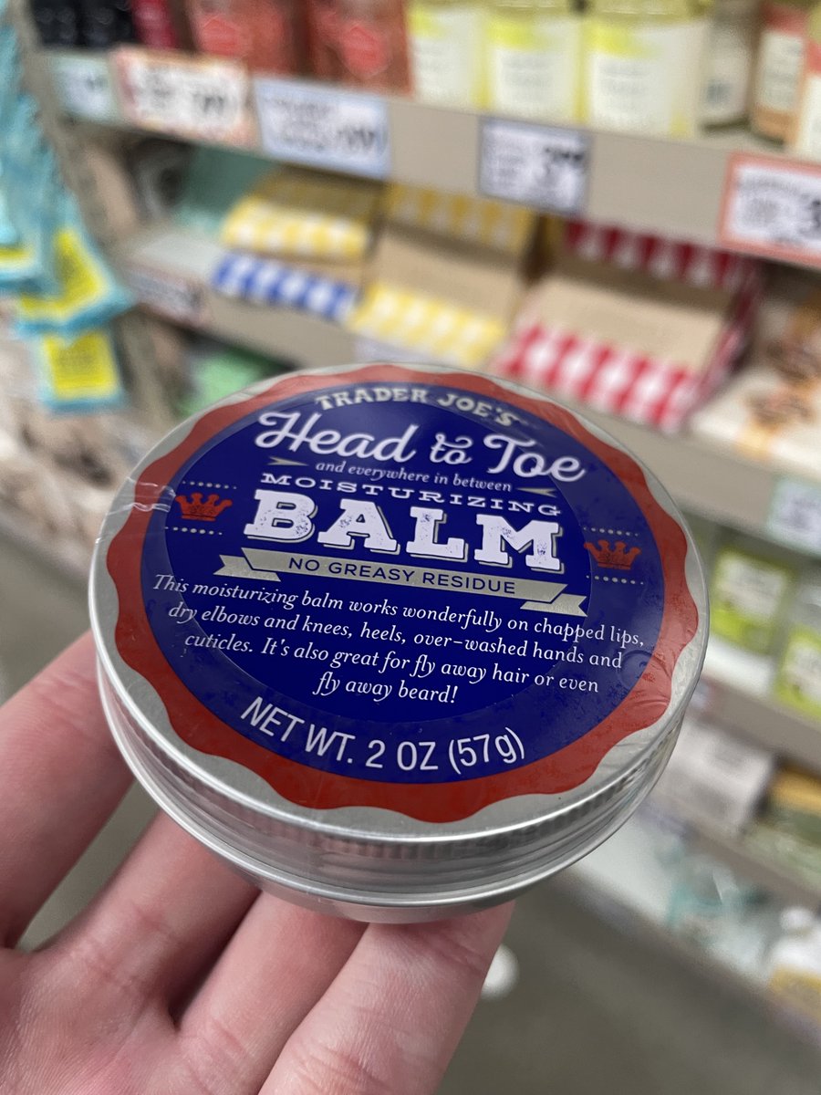 Moisturize sustainably with <a href="/TJoesOfficial/">Trader Joe's</a>  balm in an all-metal tin!

#packagedsustainable #traderjoes #metal #sustainability