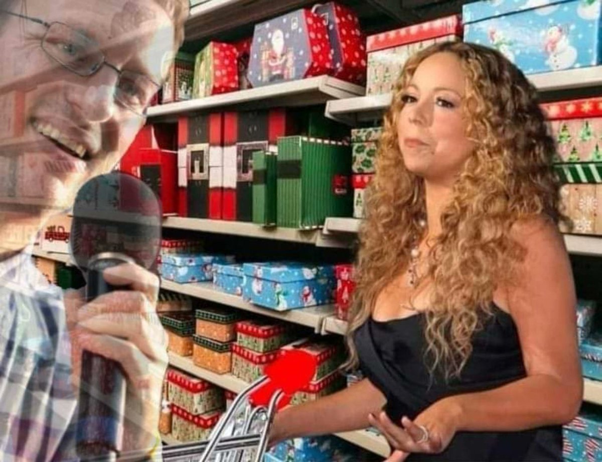 RealSpikeCohen's tweet image. In some alternate universe, Mariah Carey is doing her Christmas shopping, and she&apos;s absolutely sick of hearing my song playing in every store.