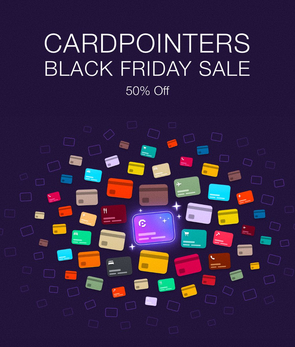 Yep, it’s a big one!

50% off all plans for #BlackFriday, today only. In-app and via CardPointers.com/thanks

Happy holidays!