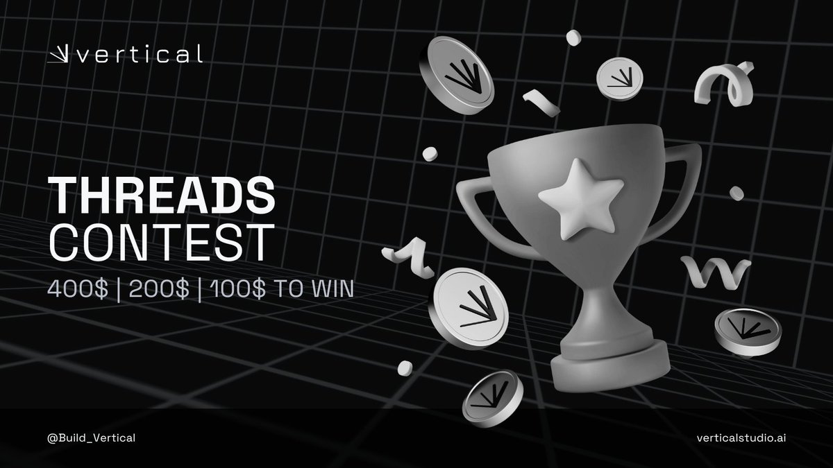 Build_Vertical's tweet photo. Marketplace Thread Contest 🖊

To celebrate the upcoming launch of our Marketplace, our first major utility, we’re hosting a Thread Contest with $700 in prizes! 💰

Objective:
Write a simple, concise thread (keep it short - max 4 posts) that explains the Vertical Marketplace in the most straightforward and compact way possible.

Focus on how it strengthens the broader AI ecosystem, its role, and its key features.

How to Participate:
1. Write your thread and make sure to tag @Build_Vertical and $VERTAI.
2. Post your thread on your private X account.
3. Add your thread link in the comments below this post.
4. Share your thread link in our Telegram channel.

Prizes (paid in ETH):
🥇 1st Place: $400
🥈 2nd Place: $200
🥉 3rd Place: $100

📅 Key Dates:
Submission Close: 6th Dec, 21:00 UTC
Winners Announced: 9th Dec, 21:00 UTC

We value making AI simple and accessible. That’s why we’ll judge threads based on how clearly, concisely, and efficiently they explain the Vertical Marketplace.

Let’s celebrate this milestone together! ⚡️