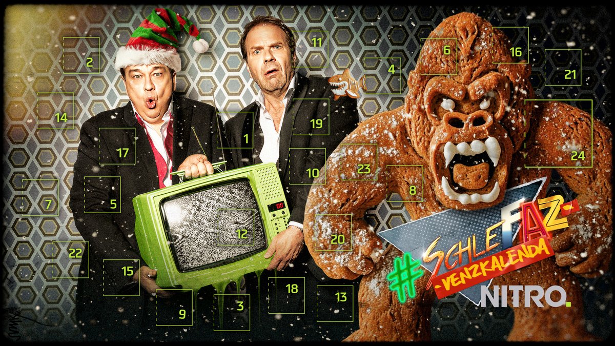 schlefaz's tweet photo. Ab dem 1. Dezember öffnen wir täglich ein Türchen unseres #SchleFaZ-#Adventskalender s mit der einen oder anderen Überraschung. 🧑‍🎄🎄🫎
Und wer weiß, vielleicht hat der Weihnachtsmann auch ein paar tolle Gewinne im Sack! 🎁⭐️
 ▶️ https://t.co/5dhR6sx5xl
#SchleFaZbeiNitro https://t.co/kkBkwhNTpI