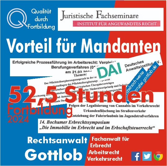 ragottlob's tweet photo. +++ Fortbildung 2024 abgeschlossen +++ 52,5 Zeitstunden dokumentiert +++ Vorteil für Mandanten +++Für den Mandanten ist eine Spezialisierung von Vorteil, da der Rechtsanwalt in dem betreffenden Rechtsgebiet nachhaltig Erfahrungen und Wissen gesammelt hat. 
https://t.co/bSvJS1o6Ya https://t.co/uZYU7Vbecl