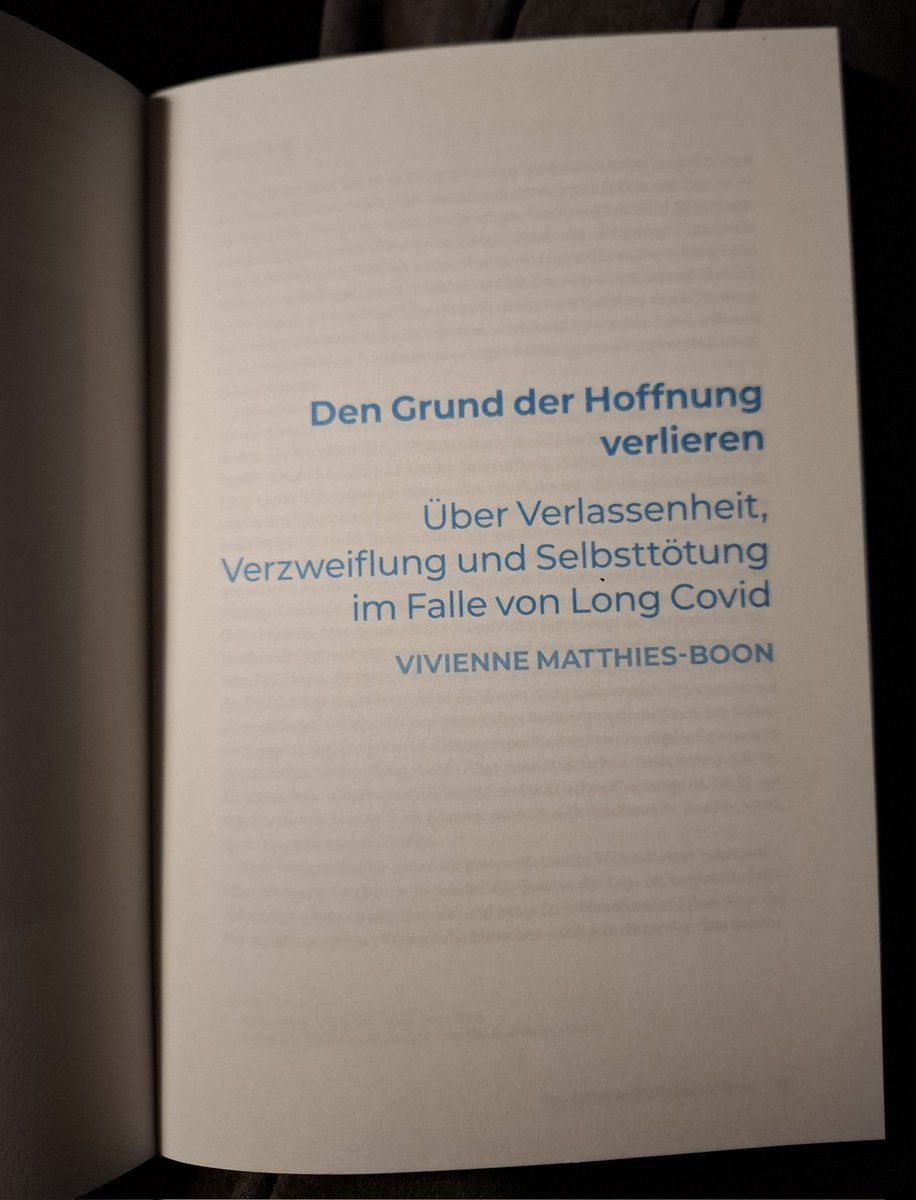 Ich bin wirklich froh (und traurig), dies in gedruckter Form zu sehen.... #LongCovid #MECFS #Hoffnung #Suizid  (Scheidewege, Band 54)