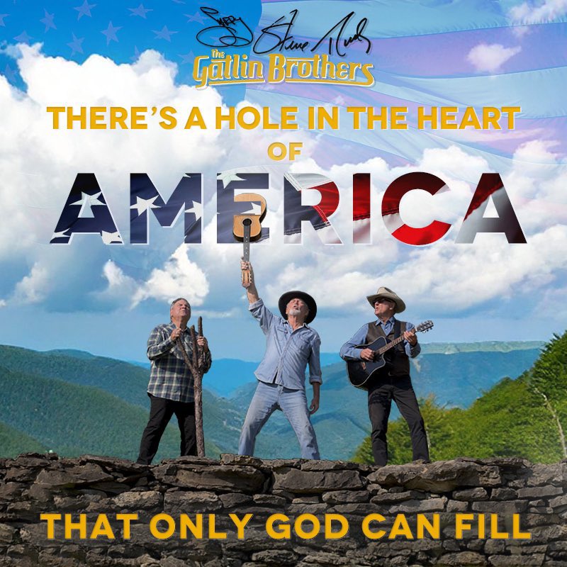 NEW SINGLE , OUT NOW!! 
I appreciate my friend, Bill Gaither, asking me to write this song with him. I believe that the message in Hole in the Heart of America” has never been truer than it is today.