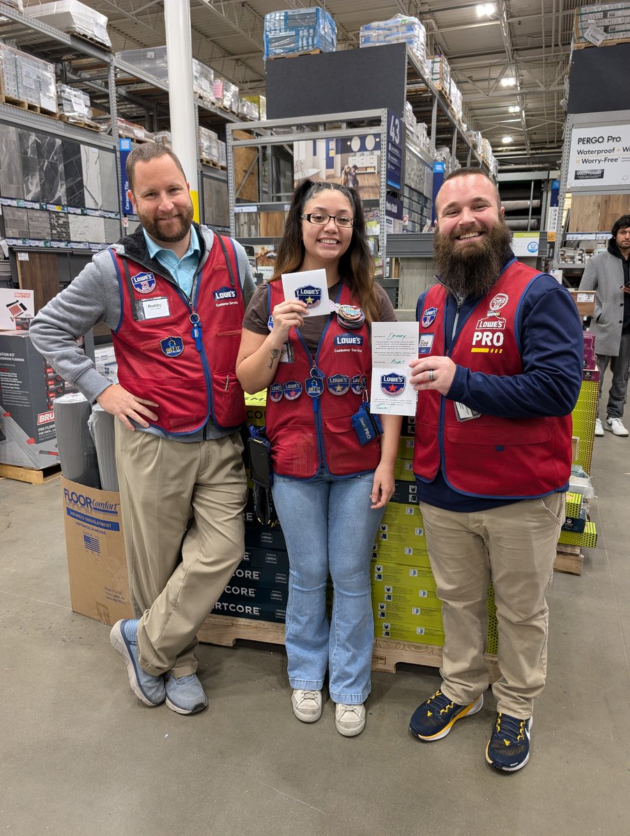 Congrats Delaney on getting your Gold Star!! <a href="/BenitoKomadina/">Benito.Komadina@Lowes</a> <a href="/DustinCornell5/">Dustin Cornell</a> <a href="/Lowes0627FE_Ops/">Isaiah Taylor</a> @MikeJDemps