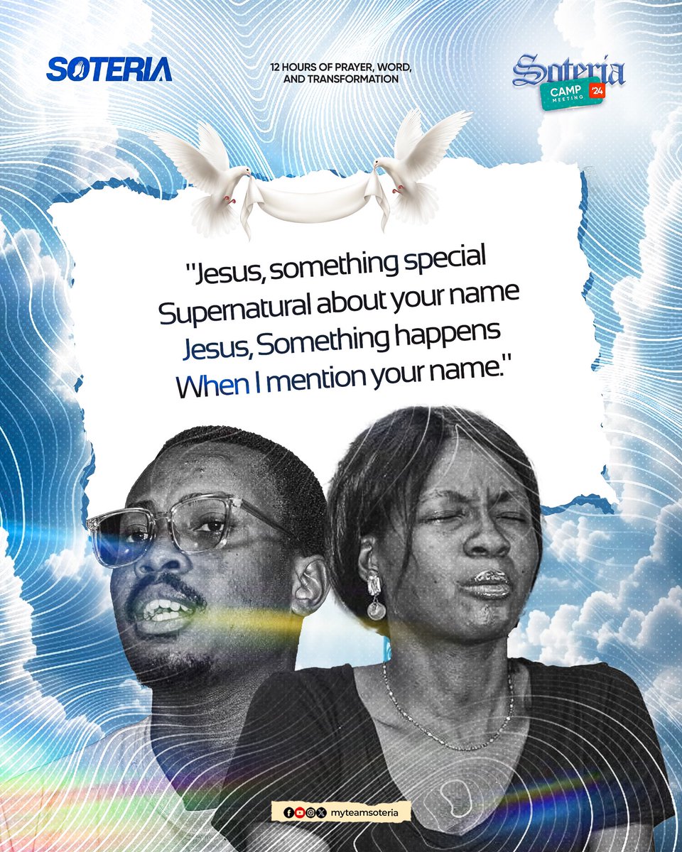 MyTeamSoteria's tweet photo. Jesus, Something happens
When I mention your name.

#MyTeamSoteria #SoteriaCampMeeting24 
#SCM24 https://t.co/WTmGCt71hv