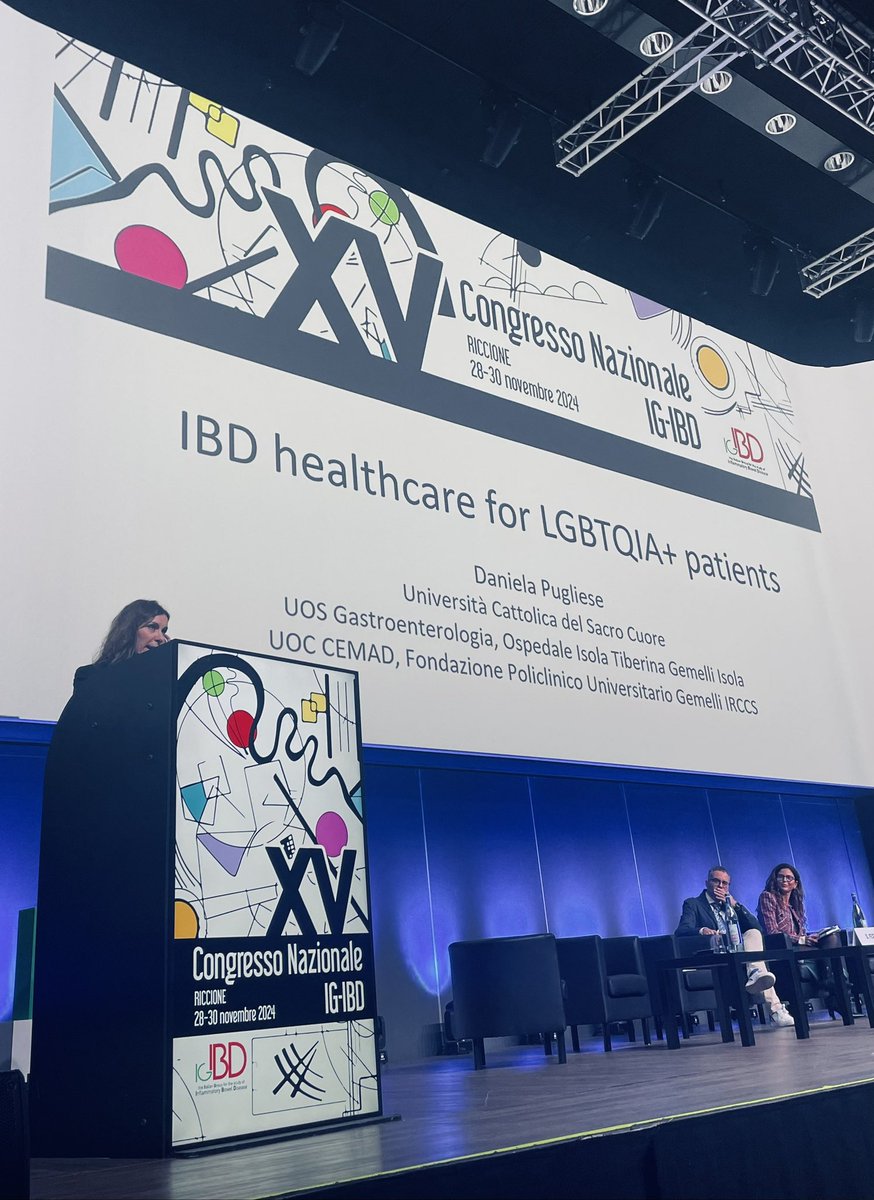 GppPrivitera's tweet photo. LGBTQIA+ patients with IBD have specific - and, often, unmet - healthcare needs. Today at IGIBD Congress dr Daniela Pugliese gave an amazing talk on this topic and how we need to tackle current issues. 
#IGIBD #IBD #LGBTQIA https://t.co/0dYtJ0KZXQ