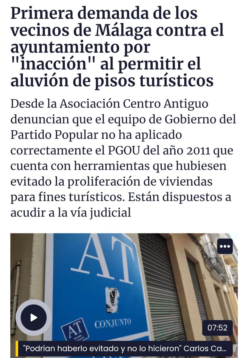 NicoSguiglia's tweet photo. Asociaciones vecinales inician acciones legales contra el Ayuntamiento de #Málaga por su inacción ante la selva de pisos turísticos.

Permitieron su proliferación pese a incumplir el PGOU en una actuación negligente. Una pasividad que huele a connivencia.

https://t.co/CyCaxq4ATa https://t.co/weOebVGSBF