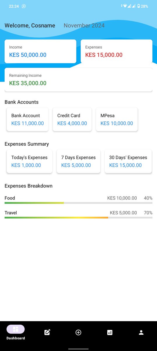 CosnameTv1's tweet image. Building the ultimate Personal Finance Manager! 💰📊 Today, we're crafting the dashboard—your one-stop hub for tracking expenses, setting budgets, and visualizing financial goals. Stay tuned for sneak peeks! #FinanceApp #PersonalFinance #TechInProgress