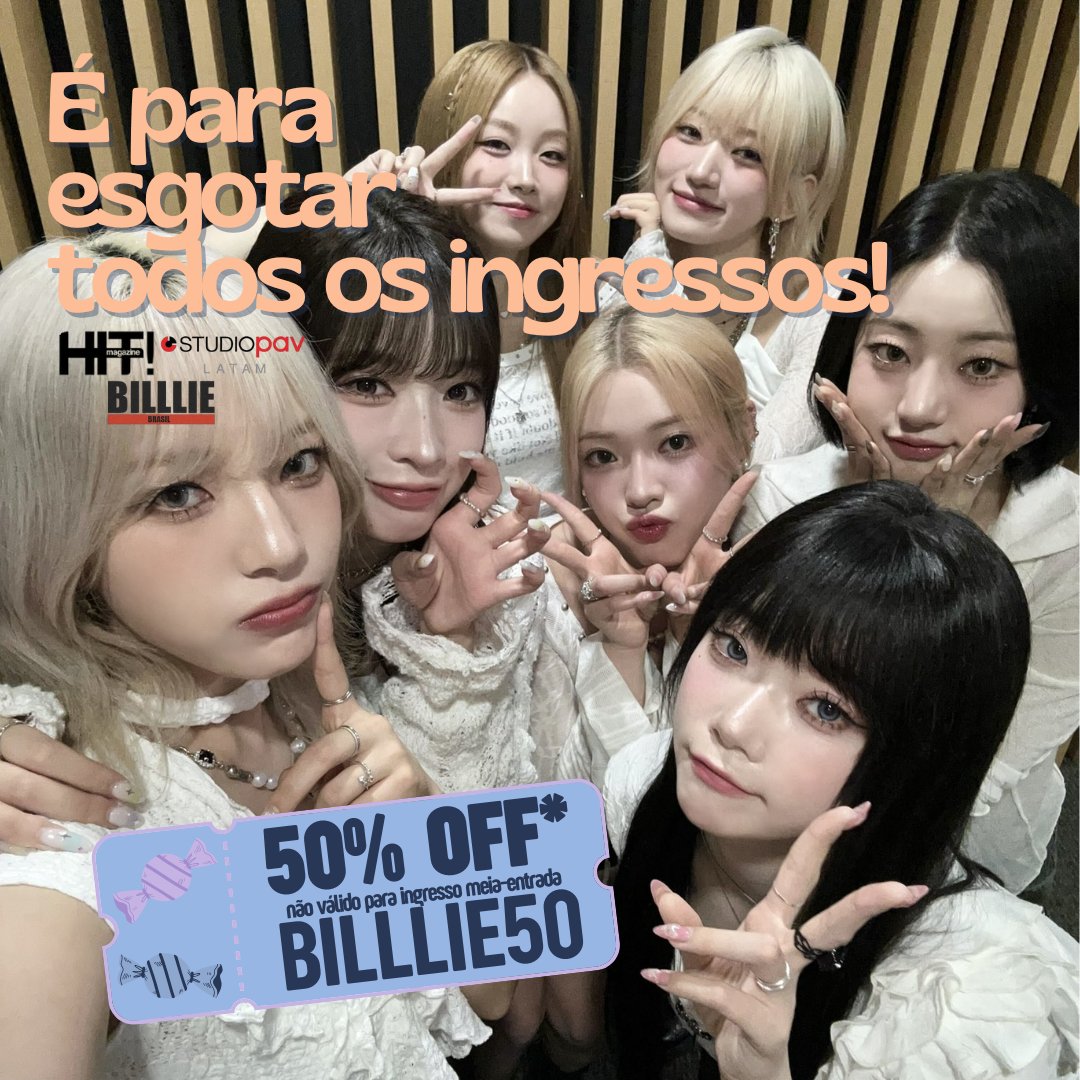 BilllieBrasil's tweet photo. ⚠️É PRA DAR SOLD OUT!🚨
Em uma parceria @studiopav_latam e @hitmagazinebr, estamos aqui para divulgar nosso EXCLUSIVÍSSIMO CUPOM DE 50% DE DESCONTO EM TODOS OS INGRESSOS INTEIROS

Divulguem e usem nosso descontasso!

BILLLIE50 https://t.co/ppfxErXD0E