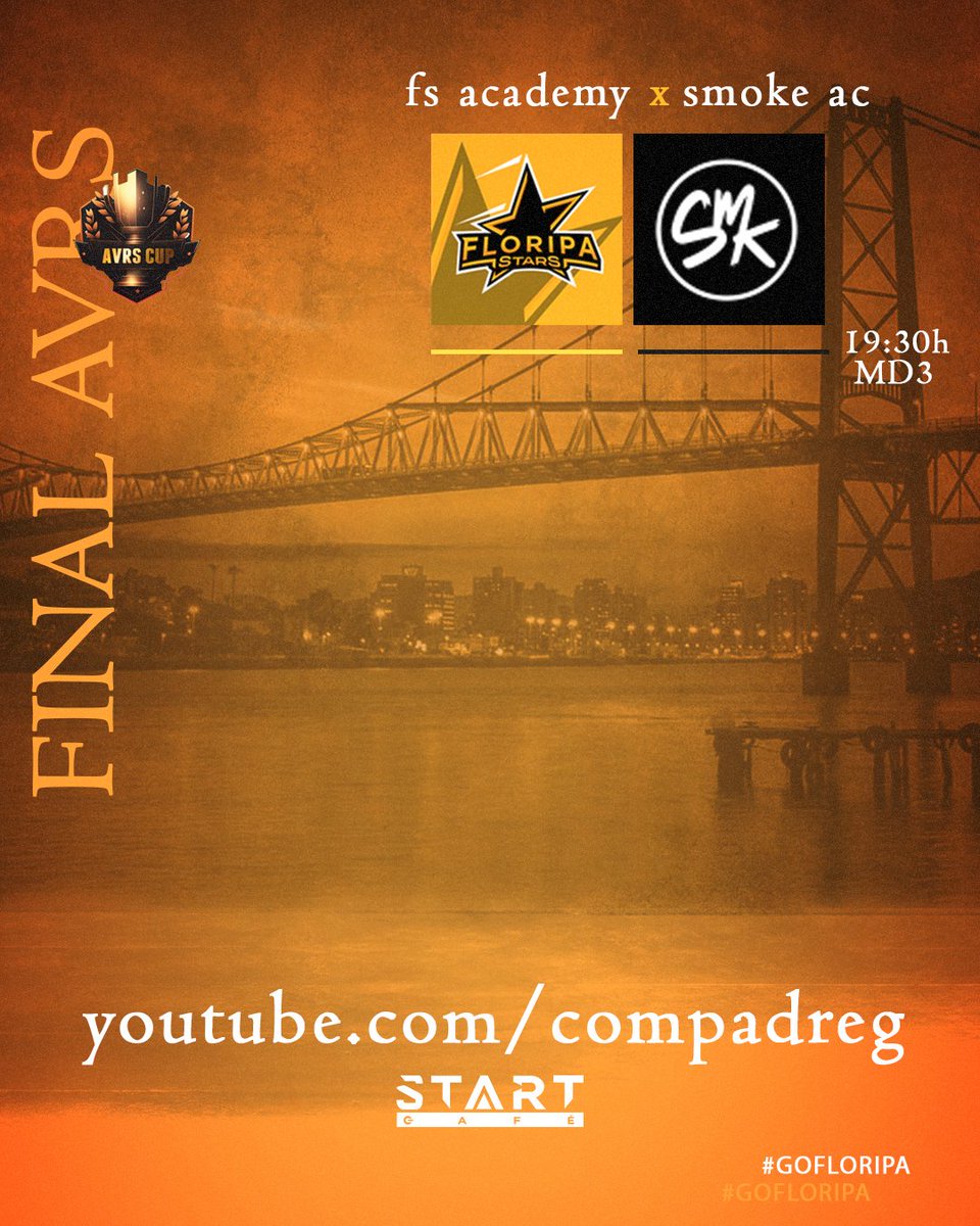 FloripaStars's tweet photo. 🌟 É HOJE! DIA DE FLORIPA! 🌟

Chegou a grande hora! A FINAL da #AVRSCUP está entre nós, e a @smokebrgaming Academy será nossa adversária nessa MD3 intensa! 🏆🔥

Prepare a pipoca🍿, e vamos juntos torcer para sermos CAMPEÕES!✨Hoje, às 19h30!

https://t.co/F3hXUNU8fw https://t.co/adL0HKQ028