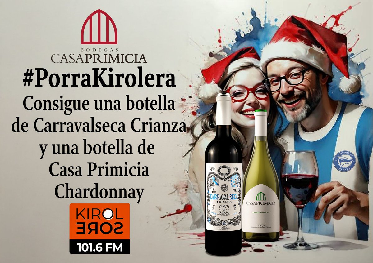 D. Alavés 💙 vs CD Leganés 🥒
¿Tenéis buenas sensaciones? 

Te puedes llevar un LOTE CARRAVALSECA de bodegas <a href="/CasaPrimicia/">Bodegas Casa Primicia</a> si:

Aciertas resultado y goleadores. 

Ej: 🔮2-0 Guridi de cabeza y Stoichkov de tiro de fuera del área. 

RT y seguirnos es OBLIGATORIO 
#PorraKirolera