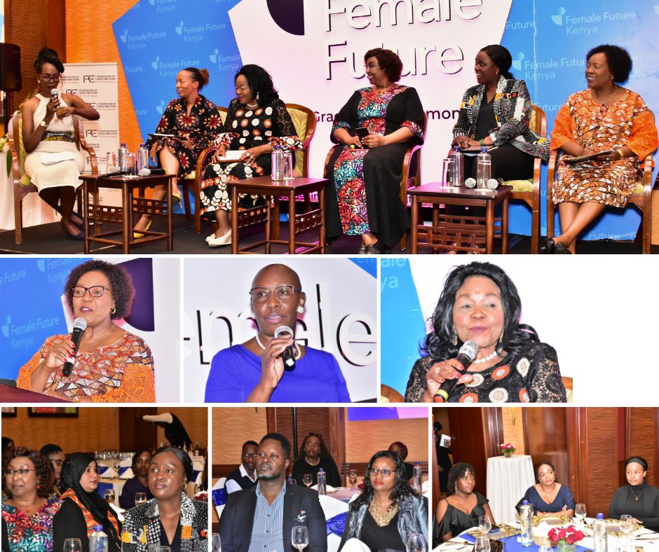 FKEKenya's tweet image. FKE celebrates the graduation of the Female Future Leadership program with a panel on &quot;Gender Inclusion for Impactful Leadership.&quot; Hearing from Jacqueline Mugo, Caroline Njuki, Hon. Lady Justice Joyce Aluoch, Nancy Butama, &amp;amp; Wendy Okolo on closing the gender gap in leadership