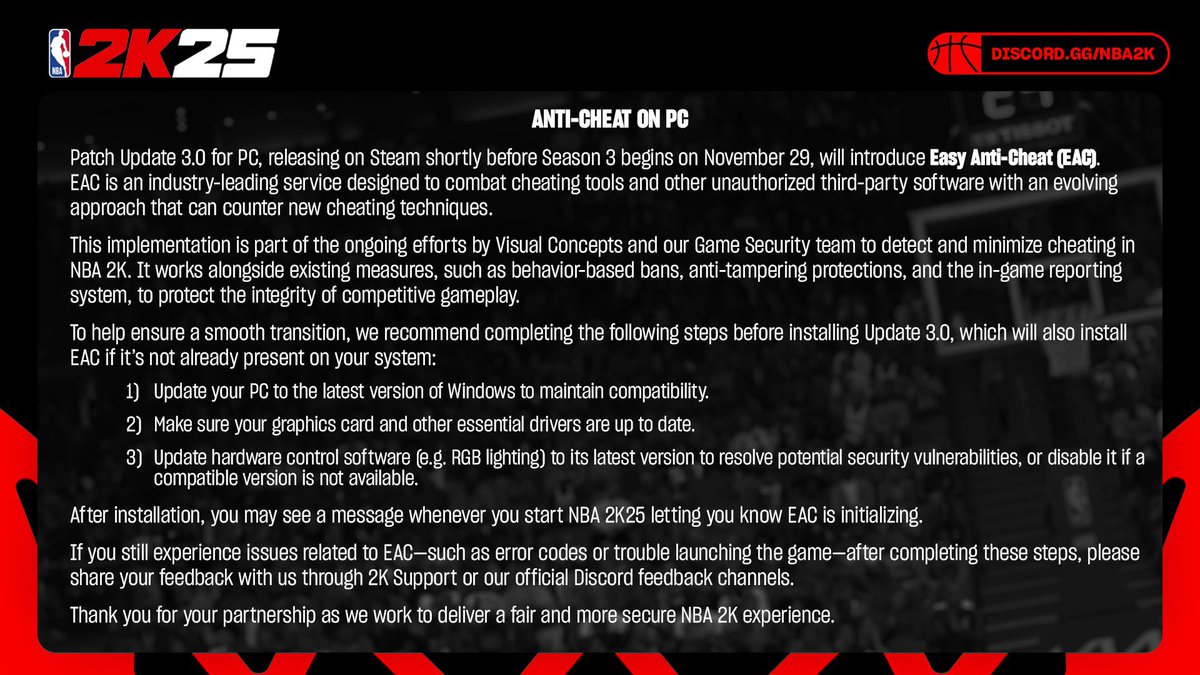 2KIncel's tweet image. BREAKING: The massive patch for #NBA2K25 PC, which allowed players to use ZENS and other auto green cheats? W or L