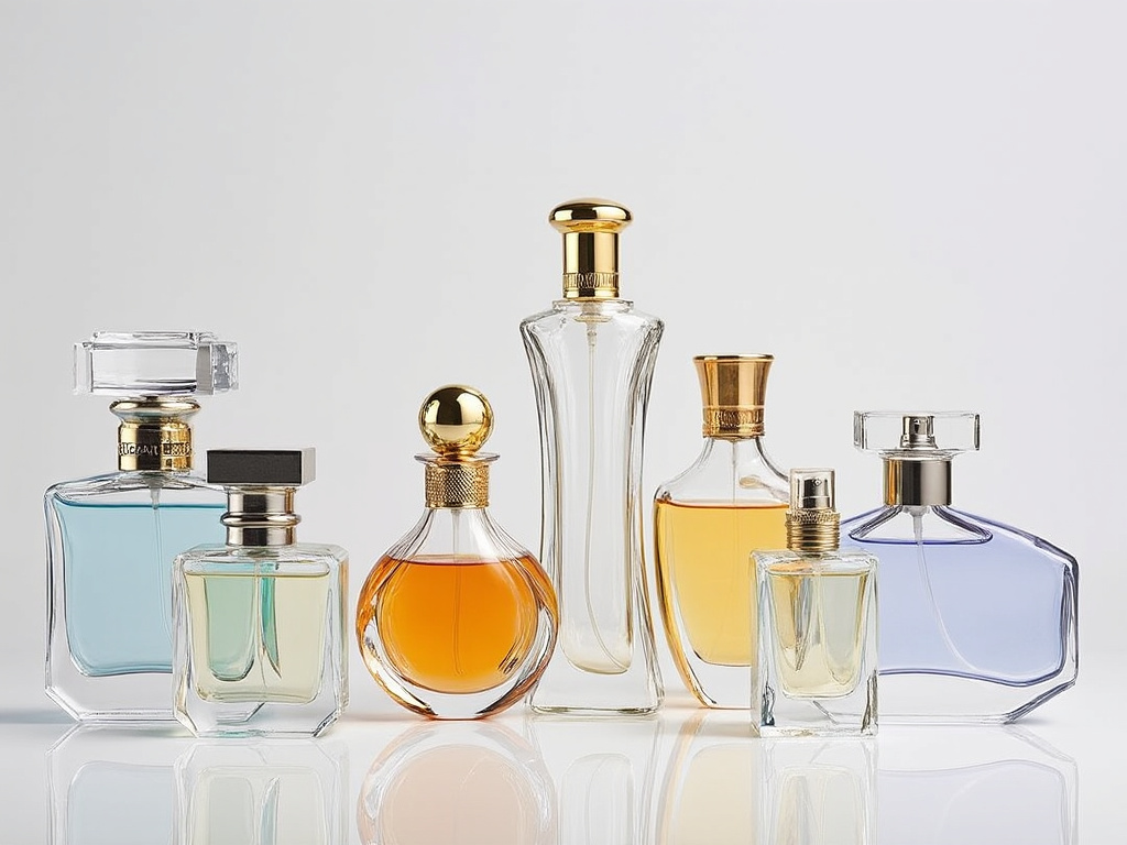RangoPack's tweet photo. Custom perfume bottles designed featuring a variety of elegant glassware with gold and silver caps, ideal for luxury branding in Dubai https://t.co/gpEjkci1ho