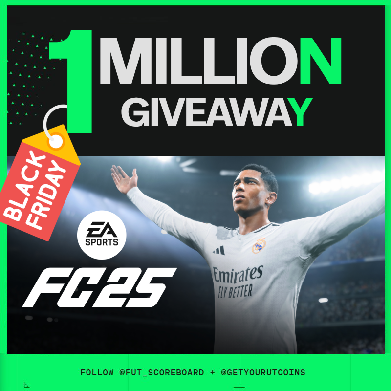 Fut_scoreboard's tweet photo. 🚨EA FC 1 Million 🔥Black Friday🔥 Giveaway📢

The winner will be drawn tomorrow evening! 

To enter: 
✅Retweet 
✅ Follow us and @GetYourUTCoins

What are you waiting for? It's free 🔥 https://t.co/IbvgNbXG0Y