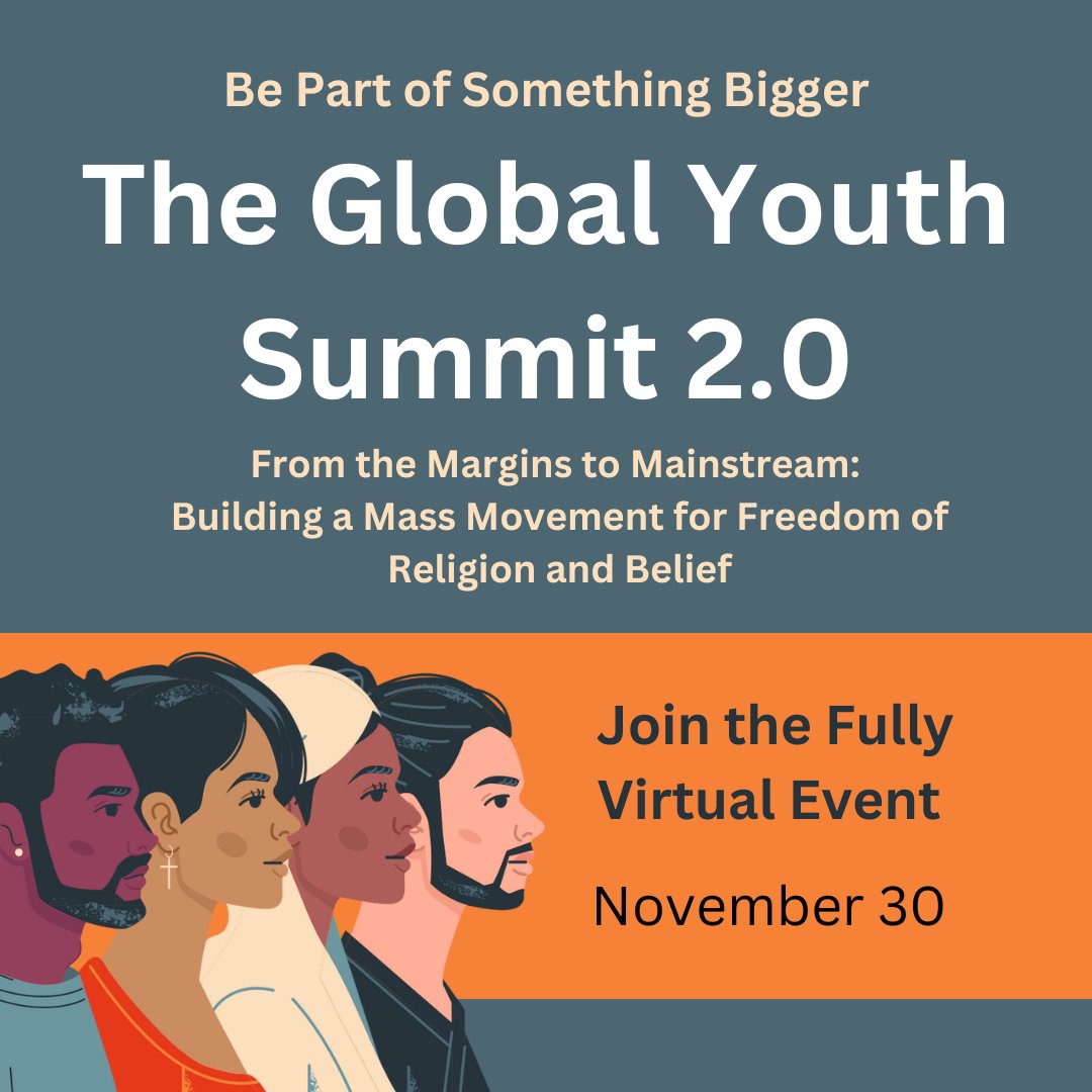 The Global Youth Summit 2.0 is happening TOMORROW! This is the largest global gathering of emerging leaders dedicated to Freedom of Religion of Belief. We've still got a little bit of space available, so apply today at forbsfuture.org #FoRB4all