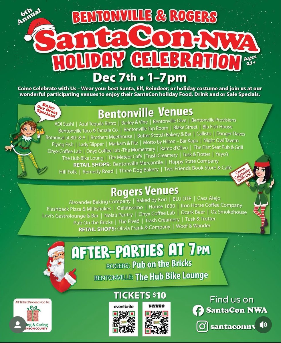 thefirstseatpub's tweet photo. Just a week away from Santa Con. Come see us in downtown Bentonville! https://t.co/6IXreHG10z