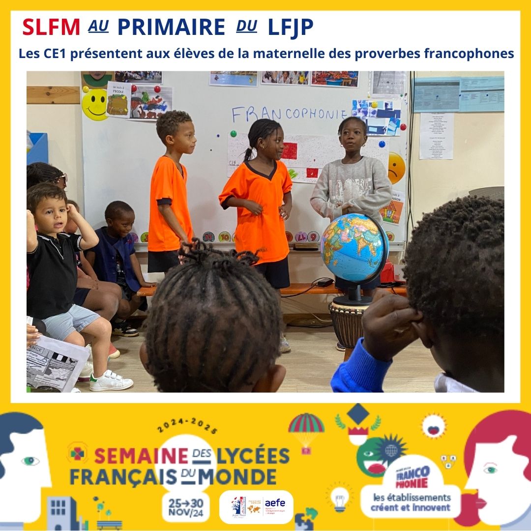 lycee_saly's tweet photo. Nos CE1 ont rendu visite aux élèves de la maternelle pour partager leur passion des proverbes venus des quatre coins du monde.
Équipés de leurs affiches et leurs globes, ils ont expliqué avec simplicité la richesse de ces expressions.
@aefeinfo @franceosenegal @aefe_zao #slfm2024 https://t.co/etenZXjXVk