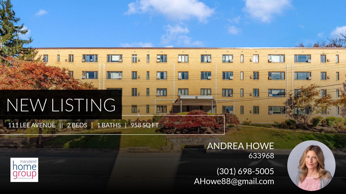 AHowe88's tweet photo. 📍 New Listing 📍 Take a look at this fantastic new property that just hit the market located at 111 Lee Avenue 308 in Takoma Park. Reach out here or at (301) 698-5005 for more information

Andrea Howe, Realtor
Maryland Home Group ... https://t.co/9xnaLaqNor https://t.co/DOCrCL4qQK