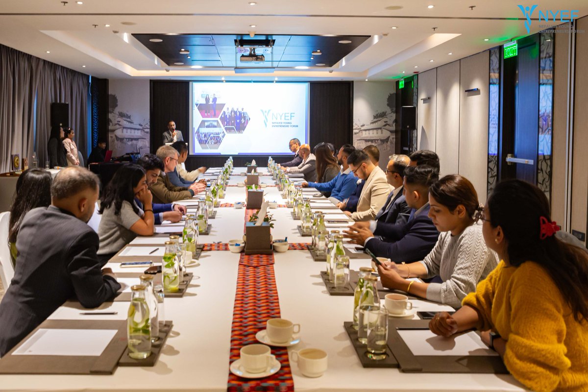 nyefnepal's tweet photo. Engaging session with German Ambassador Dr. Thomas Prinz and NYEF leaders! Dynamic discussions, valuable connections, and shared visions for entrepreneurship left everyone inspired.💡
#NYEF #YouthLeadership #EntrepreneurshipInNepal https://t.co/ZWHtCyGyBL