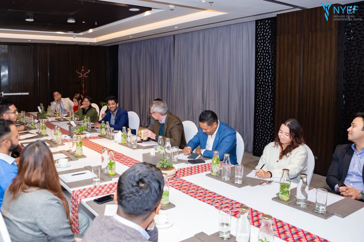 nyefnepal's tweet photo. Engaging session with German Ambassador Dr. Thomas Prinz and NYEF leaders! Dynamic discussions, valuable connections, and shared visions for entrepreneurship left everyone inspired.💡
#NYEF #YouthLeadership #EntrepreneurshipInNepal https://t.co/ZWHtCyGyBL