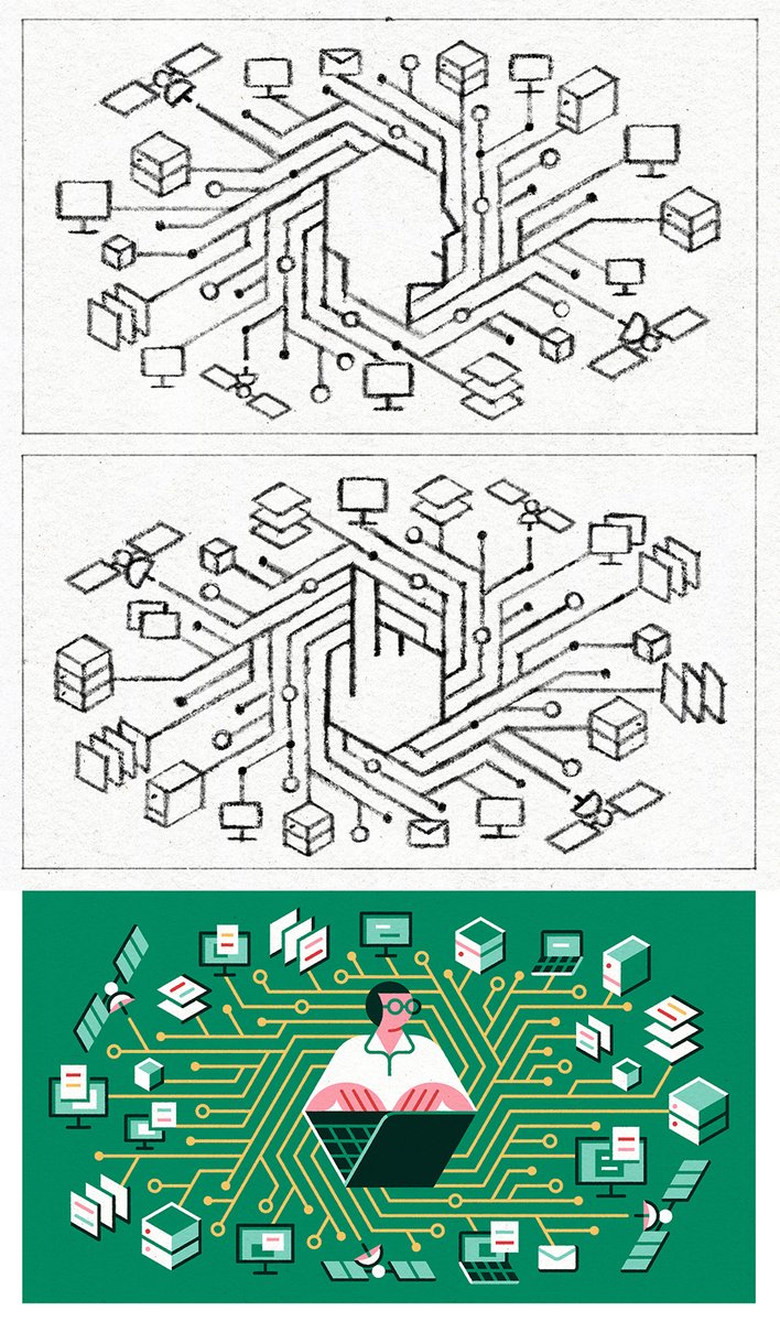Arrojo_dibuja's tweet image. Sketches + final. Distributed computing for @QuantaMagazine.

#illustration #draw #sketch #lineart #art #design
