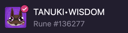 Just so you know, TANUKI•WISDOM is a Solana-KOL presale wash-traded rune. It’s a 100% pre-mined rune (already a major red flag in the rune space) that was sold at an $11M valuation to Solana KOLs. They then wash-traded the token to artificially achieve top market cap and top