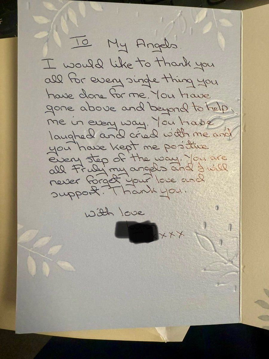 Words can’t describe how grateful we are to receive this thank you card from one of our patients
It is everything we aspire to be <a href="/Nicmetcalfe/">Nicola Metcalfe</a> <a href="/cullen_aideen/">Aideen</a>
