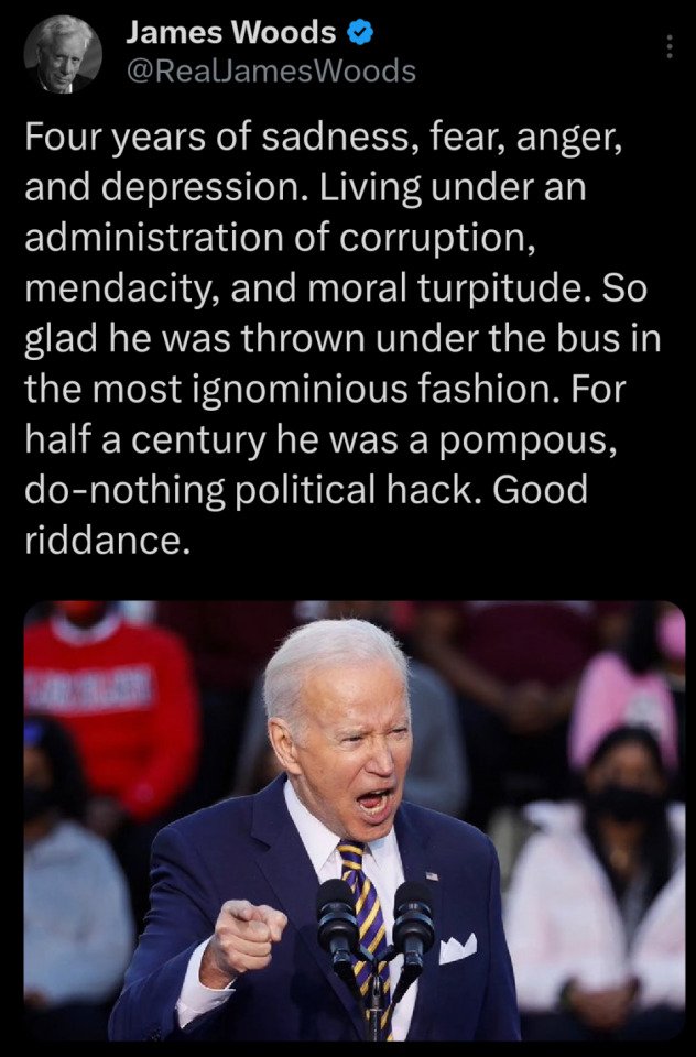 RickyDoggin's tweet photo. James Woods is on target as usual... https://t.co/T60Mb66tRE