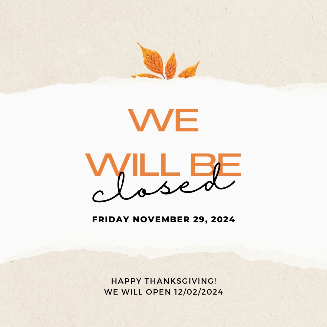 SpecsofMadison's tweet image. We will be closed on Friday for the Thanksgiving Holiday. We will re-open on Monday 12/02/2024. Happy Thanksgiving!