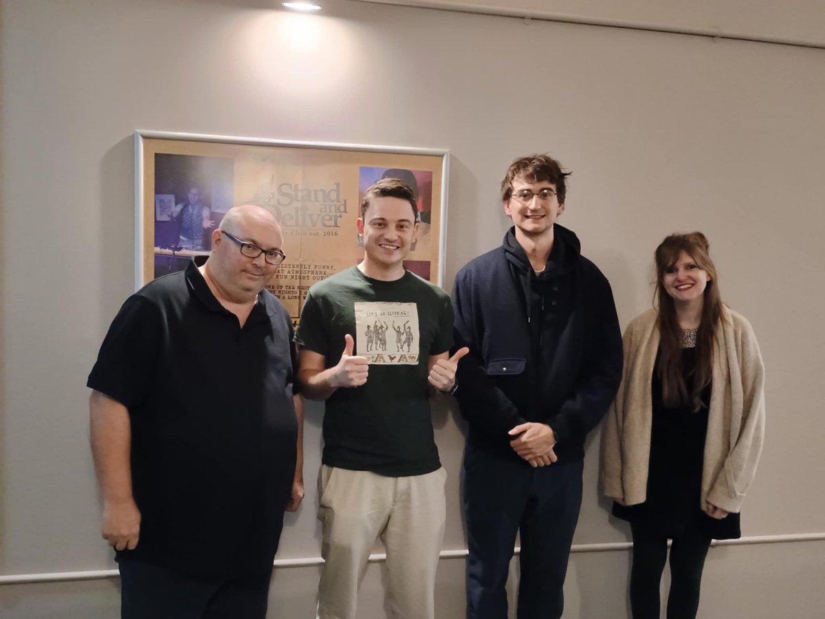 Thanks to all who came to our last show of the year at <a href="/Rdng_bsct_fctry/">Reading Biscuit Factory</a> 

People have already started booking for 30th January 2025. Get yours now for an early bird 🐦 discount.

🎟jokepit.com/e/23921
 
📷  Mark Flynn, <a href="/rhodders/">Rhodri Buttrick</a>  Sam Coade, Kate Lucas 

#rdguk #inrdg #comedy