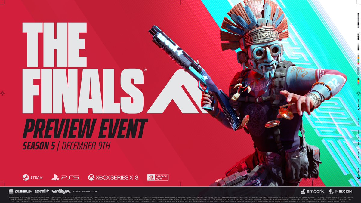 reachthefinals's tweet photo. Calling All Content Creators!

Wanna go hands-on early with Season 5?
We’re at the end of Season 4 and we’re full speed ahead into Season 5, and with it - we’re running another Preview Event!

If you’re interested in participating, make sure to fill out the survey below and we’ll be reaching out:
https://t.co/PqzleDL8HB

#THEFINALS