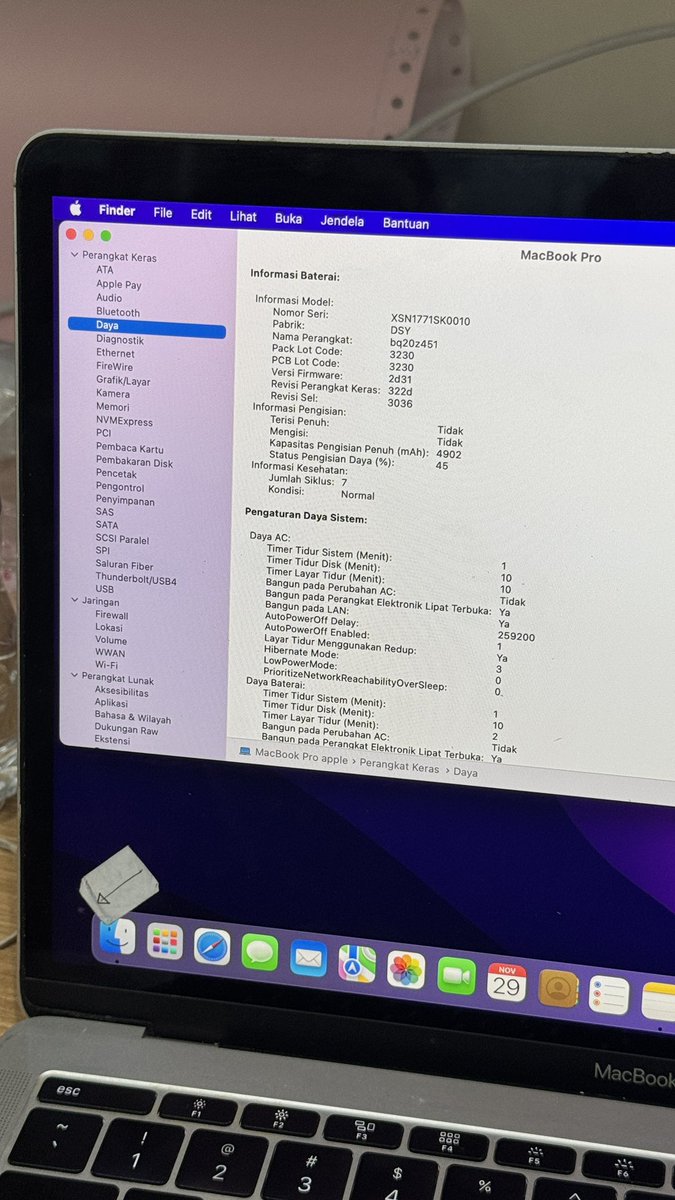 mewingberat's tweet image. WTS MACBOOK PRO 2017 (Non Touchbar)
- 8/128
- CC rendah
- minus bercak kecil (seperti di gambar)
- Ada garansi 1 bulan selain layar
- rekber tokped bisa + packing kayu
- Domisili Jogja langsung datang ke store aja
💸 4.800 nego!
#zonauang
#jualiphone 
#jualmacbook
#zonajajan