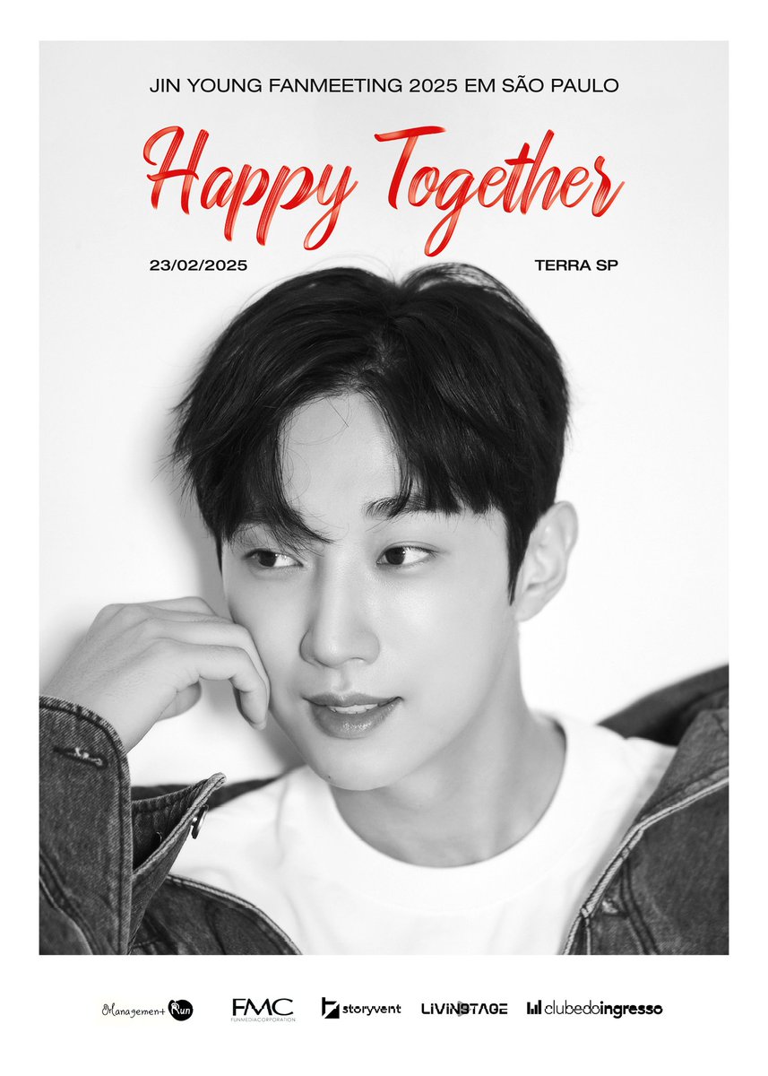 BANA, prepare-se para um momento inesquecível!🌟  

Jinyoung, ator, cantor e ex-líder do grupo B1A4, está vindo ao Brasil para seu PRIMEIRO fanmeeting em São Paulo! 🎉  

🗓 Quando: 23 de fevereiro de 2025  
📍 Onde: Terra SP  

Além de seu talento musical, Jinyoung conquistou