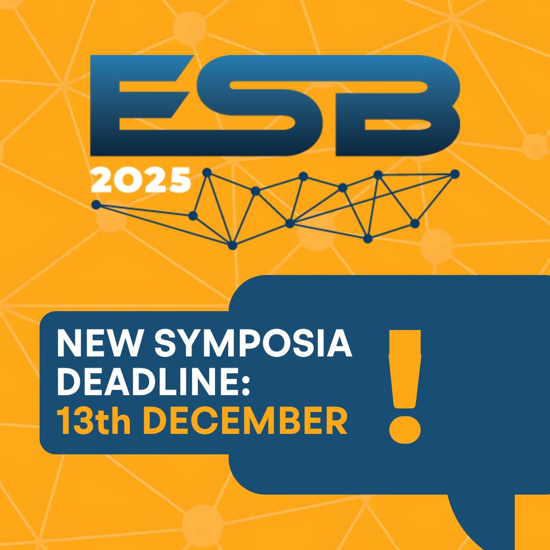 ESB 2025 (@esb_2025) on Twitter photo ๐ฃ๐ก๐ตThe deadline for submitting symposia proposals has been extended to ๐๐ฒ๐ฐ๐ฒ๐บ๐ฏ๐ฒ๐ฟ ๐ญ๐ฏ๐๐ต, ๐ฎ๐ฌ๐ฎ๐ฐ!
โ๏ธ Donโt miss this chance to shape the discussion on emerging topics. Use the #ESB2025 template and send your proposal at lnkd.in/dUsQCc3V
๐กโจ ๐ฃ๐ก๐ตThe deadline for submitting symposia proposals has been extended to ๐๐ฒ๐ฐ๐ฒ๐บ๐ฏ๐ฒ๐ฟ ๐ญ๐ฏ๐๐ต, ๐ฎ๐ฌ๐ฎ๐ฐ!
โ๏ธ Donโt miss this chance to shape the discussion on emerging topics. Use the #ESB2025 template and send your proposal at lnkd.in/dUsQCc3V
๐กโจ
