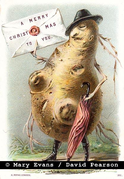 Great article on <a href="/WofInteriors/">The World of Interiors</a> about the fluctuating styles of Xmas cards featuring the strange, humanoid vegetable examples published by Herman Rothe. All images from David Pearson Collection/Mary Evans. Herman Rothe's Veg-based Victorian Christmas Cards | THE WORLD OF INTERIORS