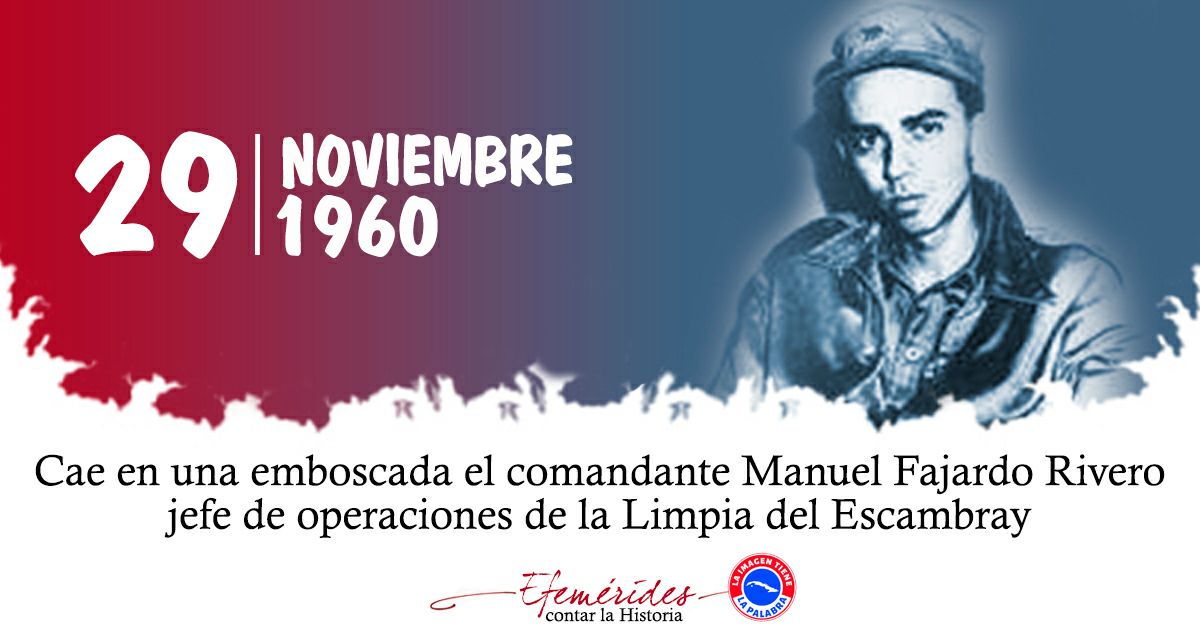 29 de Noviembre de 1960 - Caída del comandante Manuel "Piti" Fajardo, médico rebelde
#Cuba  #CubaMined #PinardelRío