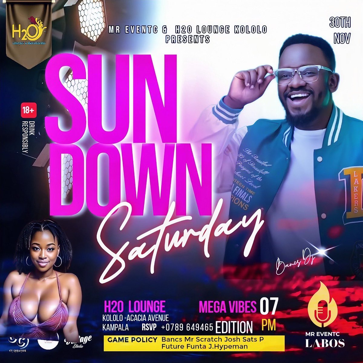 H2oLounge_'s tweet photo. 🥂Your weekend deserves energy🥂
Party under the stars with the best DJs and hype crew in town.” THE SUNDOWN SATURDAYS “H2O Lounge, Kololo
🎧 Music by: BancsDj |Scratch Master | Sats P DJ | Josh DJ
🔥Hype policy by: Future Mc | J.Hypeman | Mc Funta
Let’s make memories @mr_eventc https://t.co/qMz1OLOdt4
