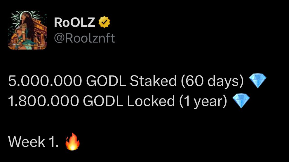 s0meone_u_know's tweet photo. BREAKING: 5M $GODL by RoOlz are staked for 60 days &amp; 1,8M $GODL locked for 1 year. https://t.co/OliP0A3B5v