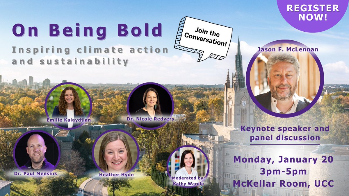 Join the conversation at On Being Bold: Inspiring climate action and sustainability! This keynote and panel discussion will dive into #WesternU's new climate and sustainability strategy.

📅 Monday, January 20 @ 3-5pm
📍 McKellar Room, UCC

REGISTER HERE:  bit.ly/3ZkvPIN