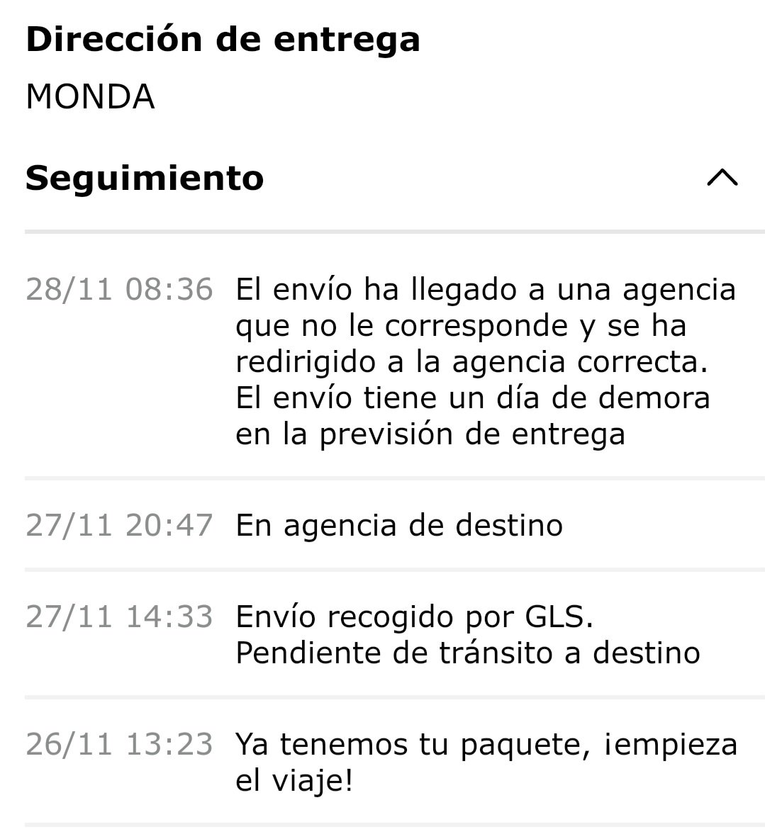 Sondire's tweet photo. @GLS_Spain Hola! Necesito información sobre un paquete que parece que me han perdido aquí en Málaga, el paquete debía de ir a Monda pero no sé por dónde anda. Como en un pueblo que está aquí al lado en 3 días no llega el paquete y ni se sabe dónde está! 😖 https://t.co/b8UorSYPP8